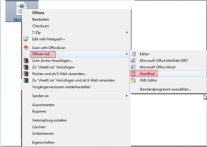 Öffnen mit Wordpad